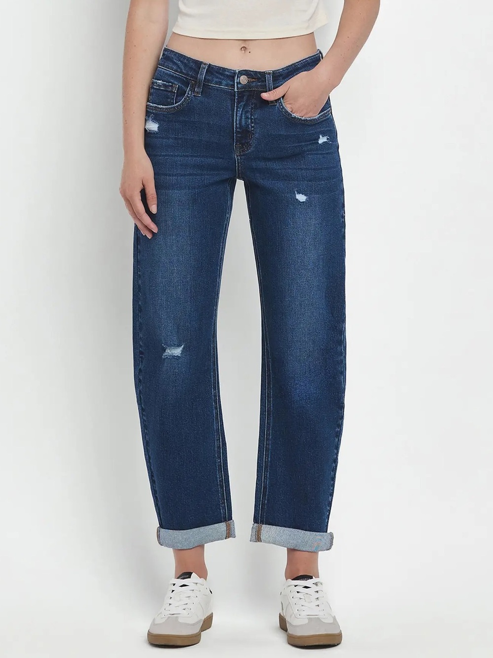 Lovervet by Vervet Mid Rise Double Cuffed Hem Barrel Leg Jeans - Size 29